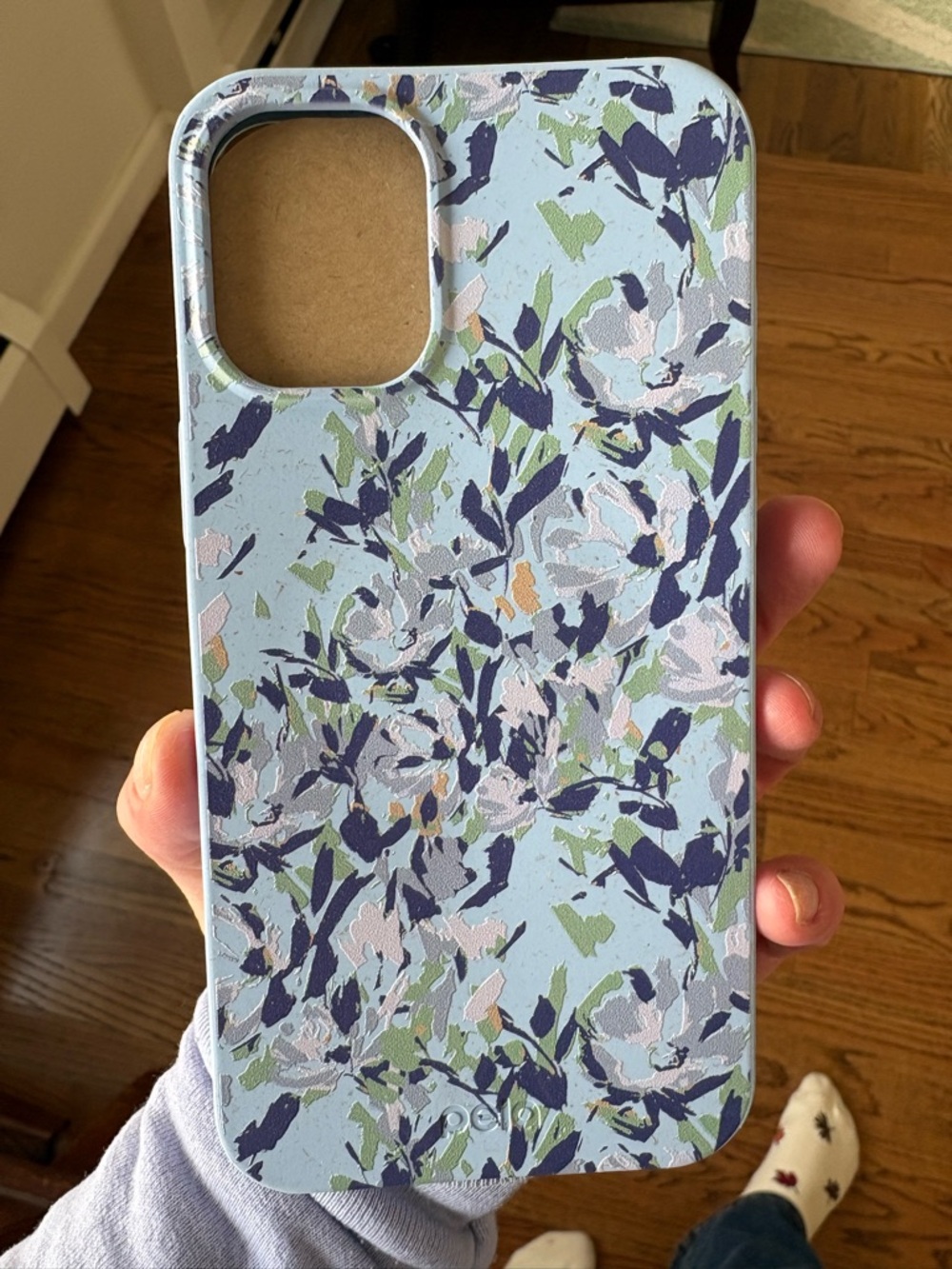 PELA iPhone 16 plus Floral Blue Protective Phone Case - Blue